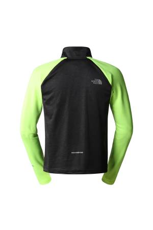 1-4 Zip Run Fleece Erkek Yarım Fermuarlı SweatShirt - NF0A7SXP Asfalt Gri/Neon Sarı - Thumbnail