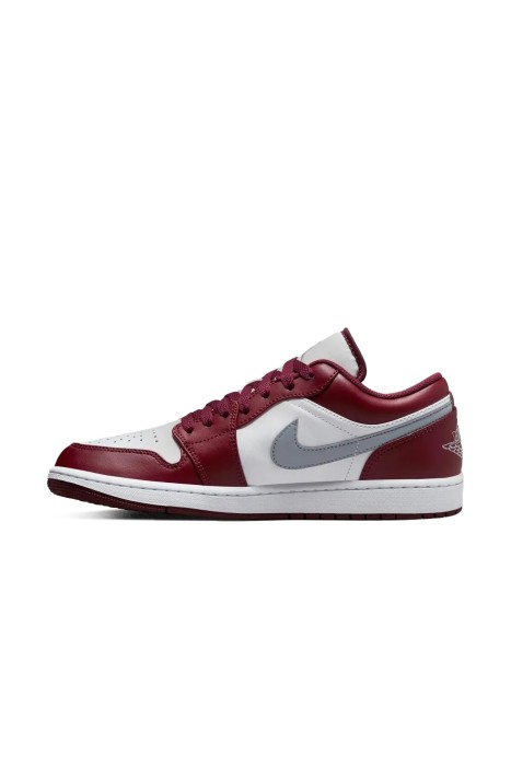 Air Jordon 1 Low Erkek Ayakkabı - 553558 Bordo/Beyaz