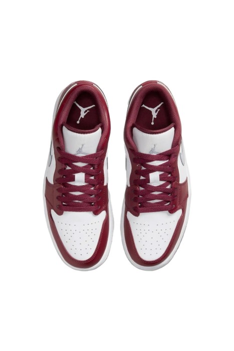 Air Jordon 1 Low Erkek Ayakkabı - 553558 Bordo/Beyaz