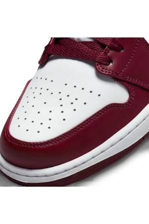 Air Jordon 1 Low Erkek Ayakkabı - 553558 Bordo/Beyaz - Thumbnail