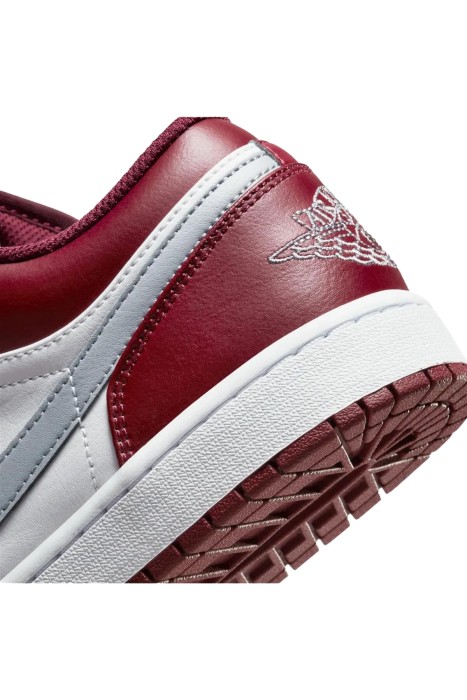 Air Jordon 1 Low Erkek Ayakkabı - 553558 Bordo/Beyaz