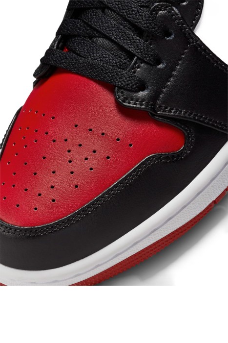 Air Jordon 1 Low Erkek Ayakkabı - 553558 Siyah/Beyaz/Kırmızı