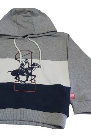 Beverly Hills Polo Club Erkek Çocuk SweatShirt - 22WKF013367201 Gri Melanj - Thumbnail