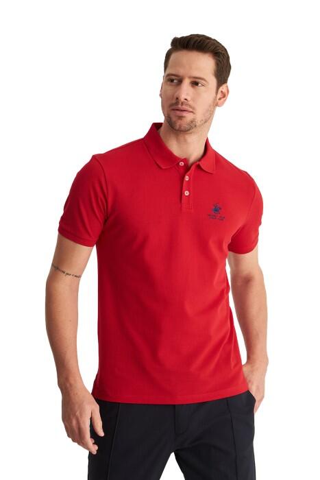 Beverly Hills Polo Club Erkek Kısa Kollu Polo Yaka T-Shirt - 22SMEPK6100003 Kırmızı