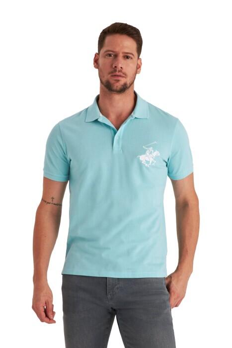 Beverly Hills Polo Club - Beverly Hills Polo Club Erkek Kısa Kollu Polo Yaka T-Shirt - 22SMFPK6100101 Mavi