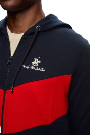 Beverly Hills Polo Club Kapüşonlu Tam Fermuarlı Erkek SweatShirt - 22WMFO10358201 Lacivert - Thumbnail