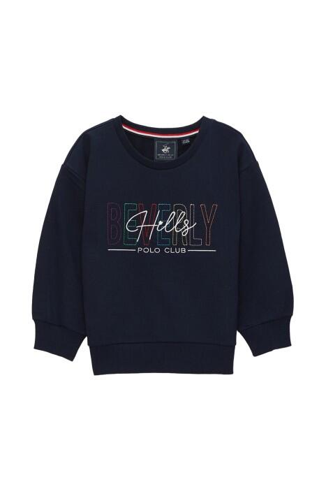 Beverly Hills Polo Club Kız Çocuk SweatShirt - 22WTF013360401 Lacivert