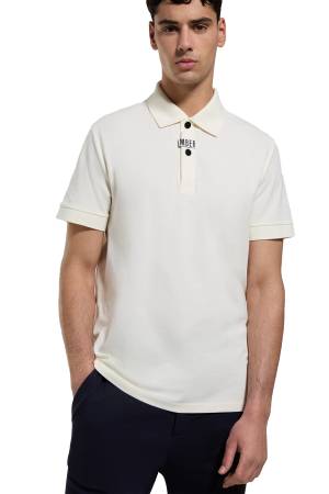 Bikkembergs Erkek Polo T-Shirt - PBMT0074 Beyaz - Thumbnail