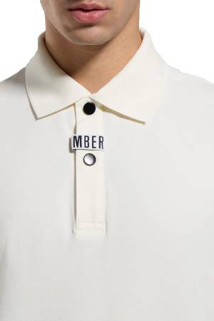 Bikkembergs Erkek Polo T-Shirt - PBMT0074 Beyaz - Thumbnail