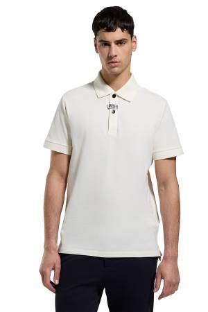 Bikkembergs Erkek Polo T-Shirt - PBMT0074 Beyaz - Thumbnail