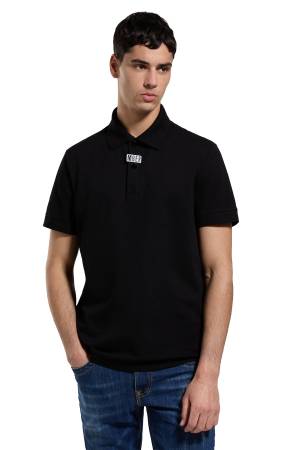 Bikkembergs Erkek Polo T-Shirt - PBMT0074 Siyah - Thumbnail