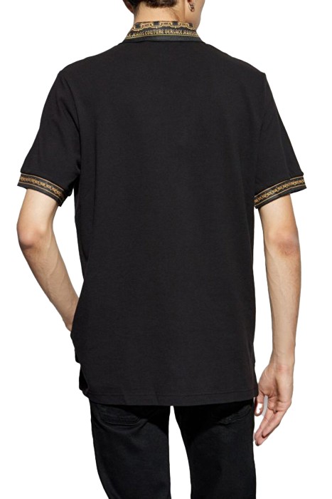 Collar Chain Erkek Polo T-Shirt - 77GAGT04 Siyah/Altın Sarısı