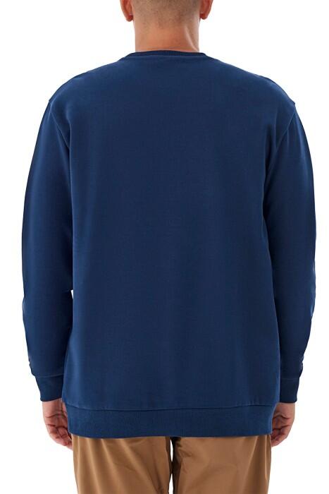 CSC Basic BAR Split Crew Erkek Sweatshirt - CS0274 Koyu Lacivert