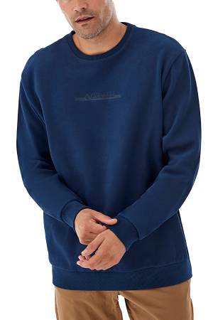 CSC Basic BAR Split Crew Erkek Sweatshirt - CS0274 Koyu Lacivert - Thumbnail