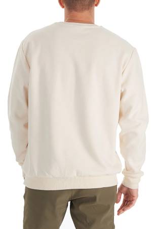 CSC Basic BAR Split Crew Erkek Sweatshirt Krem - Thumbnail