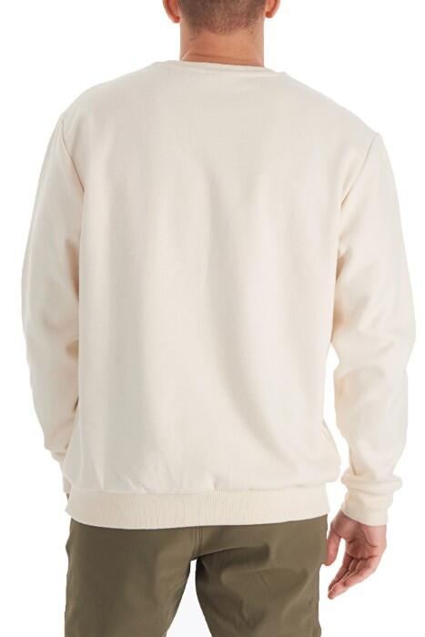 CSC Basic BAR Split Crew Erkek Sweatshirt Krem