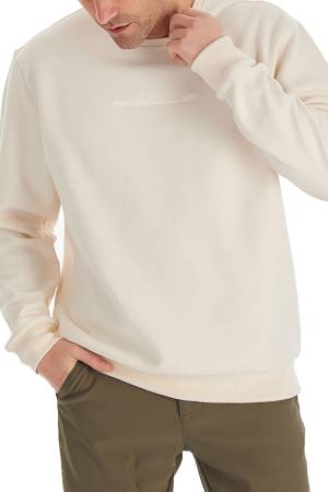 CSC Basic BAR Split Crew Erkek Sweatshirt Krem - Thumbnail