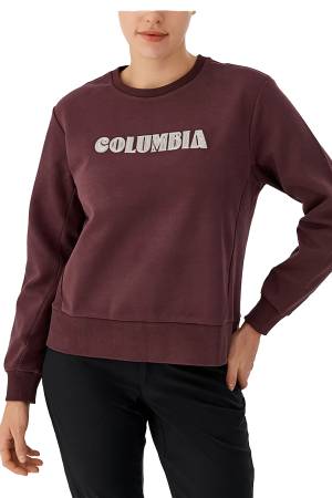 CSC Columbia Embroidery Kadın Sweatshirt - CS0384 Kırmızı - Thumbnail