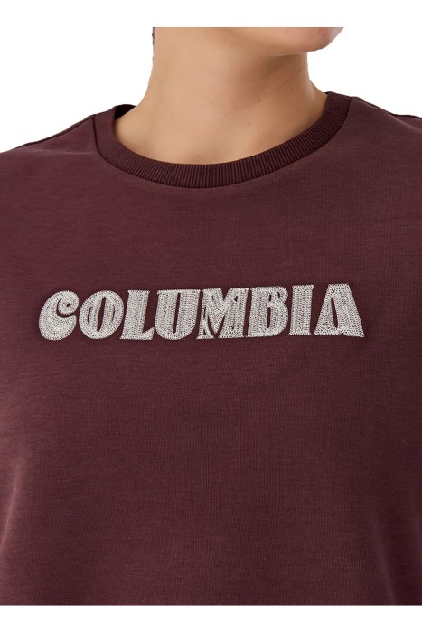 CSC Columbia Embroidery Kadın Sweatshirt - CS0384 Kırmızı