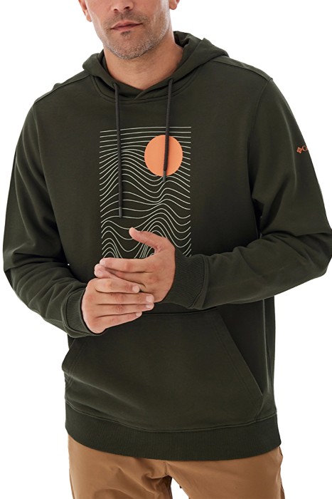 CSC Linear Drifts Erkek Kapüşonlu Sweatshirt - CS0392 Koyu Yeşil