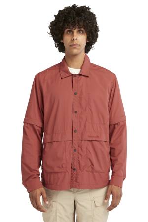 Dwr Convertible Overshirt Erkek Gömlek - TB0A68C9 Nar Çiçeği - Thumbnail