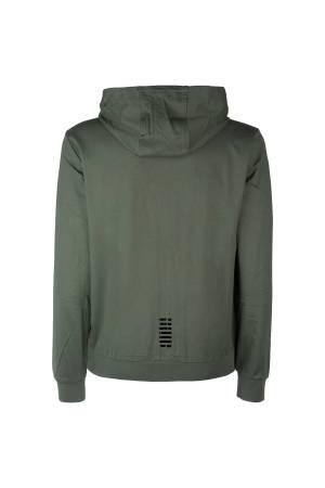 Emporio Armani Tam Fermuarlı Erkek Kapüşonlu SweatShirt - 8NPM03PJ05Z Haki - Thumbnail