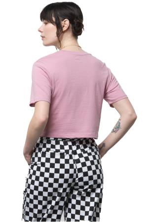 Flying V Crop Crew Sport Kadın T-Shirt - VN0A54QU Lila - Thumbnail