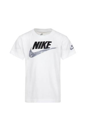 Futura Swoosh Breeze Çocuk T-Shirt - 86J673 Beyaz-Siyah - Thumbnail