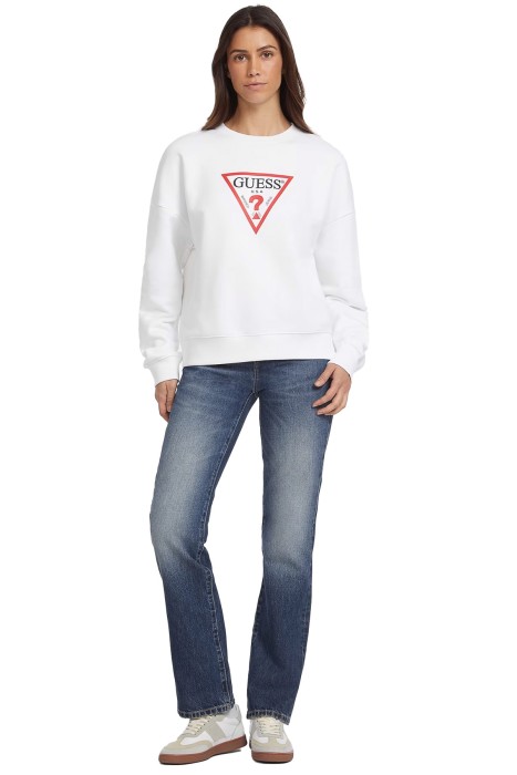 Gj Cn Os Iconic Tria Kadın SweatShirt - W4YQ00KC811 Beyaz