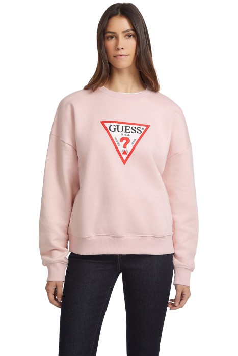 Guess - Gj Cn Os Iconic Tria Kadın SweatShirt - W4YQ00KC811 Pembe