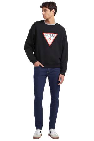 Guess Iconic Tria Erkek SweatShirt - M4YQ21K9V31 Siyah - Thumbnail