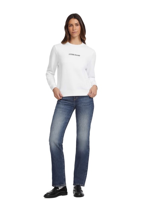 Guess Logo İşlemeli Kadın SweatShirt - W4YQ10KC811 Beyaz