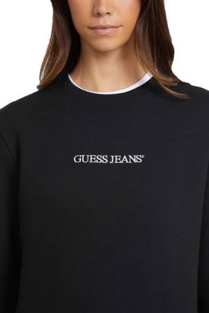 Guess Logo İşlemeli Kadın SweatShirt - W4YQ10KC811 Siyah - Thumbnail