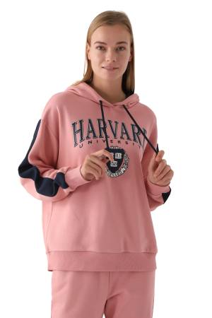 Harvard Kadın SweatShirt - L1627-XS Pembe - Thumbnail