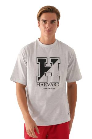 Harvard Universty Erkek T-Shirt - L1723-XS Gri - Thumbnail