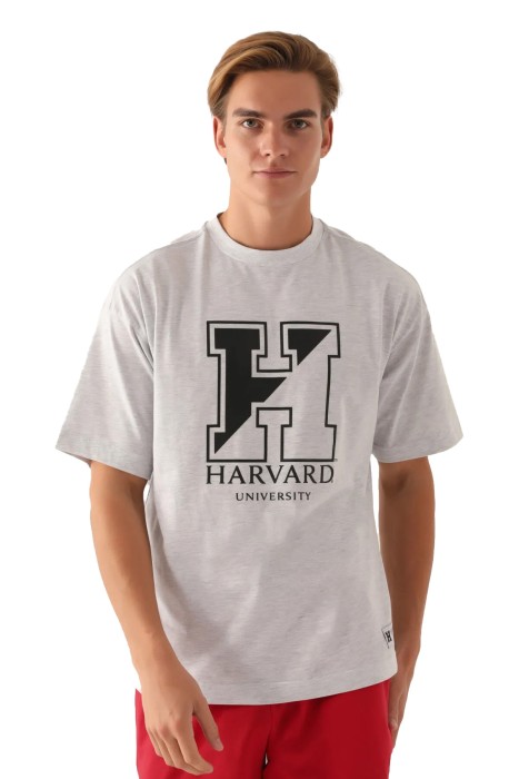 Harvard - Harvard Universty Erkek T-Shirt - L1723-XS Gri