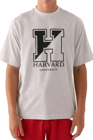 Harvard Universty Erkek T-Shirt - L1723-XS Gri - Thumbnail