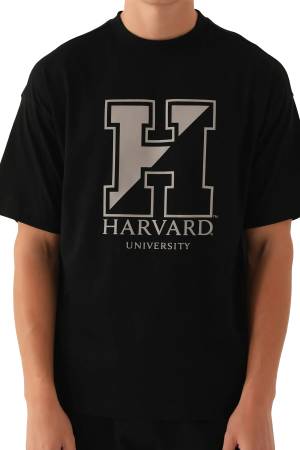 Harvard Universty Erkek T-Shirt - L1723-XS Siyah - Thumbnail