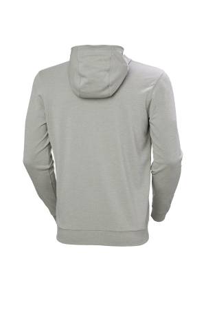 Hh Lifa Tech Lite Zip Erkek Kapüşonlu SweatShirt - 63267 Gri/Turuncu - Thumbnail