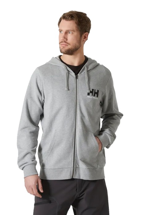 Helly Hansen - Hh Logo Full Zıp 2.0 Kapişonlu Erkek SweatShirt - 30393 Gri