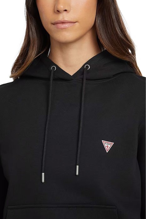 Guess - Hood Reg Mini Tri Kadın Kapüşonlu SweatShirt - W4YQ04KC811 Siyah