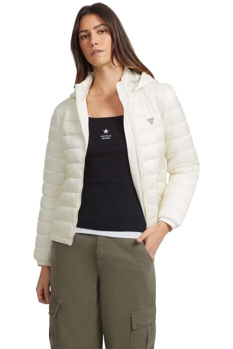 Guess - Hooded Puffer Kadın Mont - W4YL00WG922 Krem