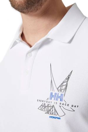 Hp Race Erkek Polo T-Shirt - 34416 Beyaz - Thumbnail