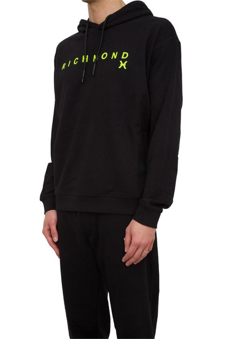 John Richmond Erkek Kapüşonlu SweatShirt - UMP24006FESW Siyah