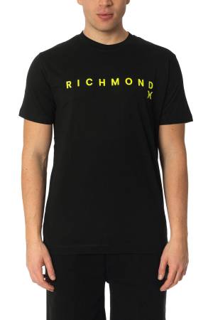 John Richmond Erkek T-Shirt - UMP24004TSOF Siyah/Sarı - Thumbnail