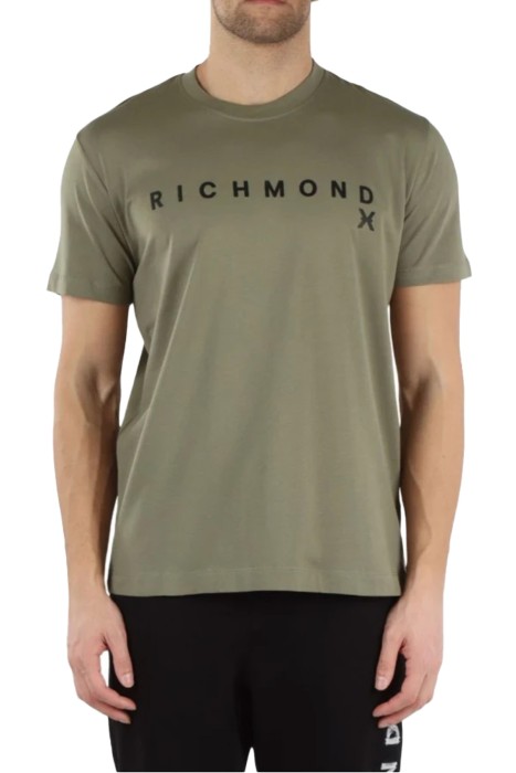 John Richmond - John Richmond Erkek T-Shirt - UMP24004TSOF Yeşil/Siyah