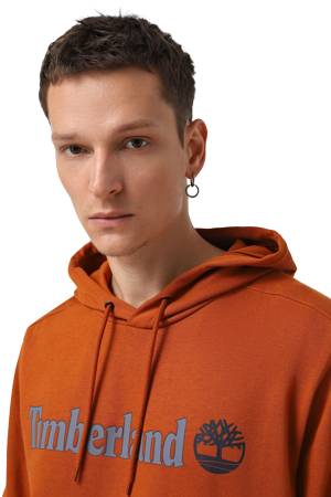 Kennebec River Linear Logo Hoodie Erkek SweatShirt - TB0A5UKK Turuncu - Thumbnail