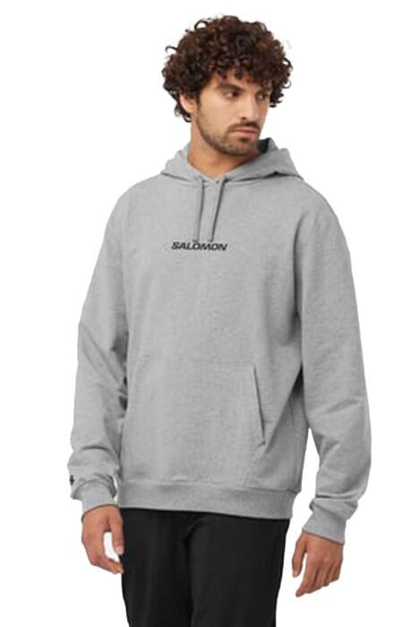 Salomon - Logo Pull Over Erkek Kapüşonlu SweatShirt - LC2219900 Gri