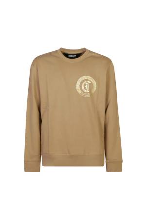 Logo Snake Erkek SweatShirt - 77OAIT02 Bej/Altın Sarısı - Thumbnail