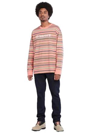 Ls Hw Striped Crew Neck Uzun Kollu T-Shirt - TB0A68Y1 Pembe - Thumbnail